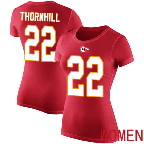 Women Football Kansas City Chiefs #22 Thornhill Juan Red Rush Pride Name and Number T-Shirt->nfl t-shirts->Sports Accessory